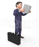 Reading Report Indicates Business Person And Books 3d Rendering