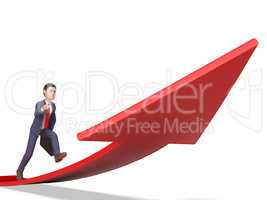 Aims Direction Means Business Person And Ahead 3d Rendering
