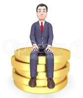 Coins Money Shows Business Person And Commerce 3d Rendering