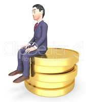 Character Finance Shows Business Person And Success 3d Rendering