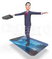 Credit Card Represents Business Person And Bankrupt 3d Rendering