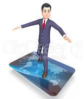 Credit Card Shows Business Person And Banking 3d Rendering