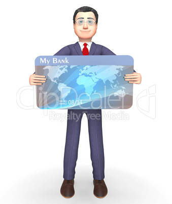 Credit Card Indicates Business Person And Bought 3d Rendering