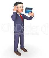 Credit Card Means Business Person And Banking 3d Rendering