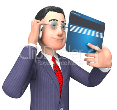 Credit Card Represents Business Person And Buy 3d Rendering