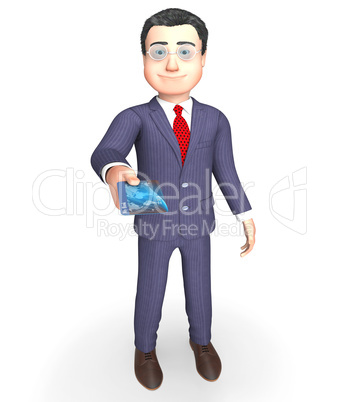 Debit Card Represents Business Person And Banking 3d Rendering