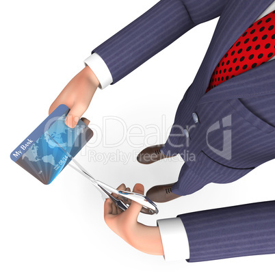 Credit Card Indicates Business Person And Bought 3d Rendering