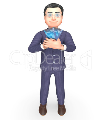 Credit Card Means Business Person And Bankrupt 3d Rendering