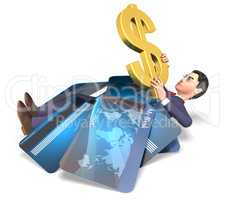 Credit Card Represents United States And Bankrupt 3d Rendering