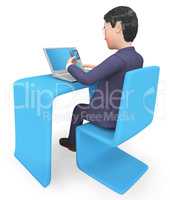 Credit Card Represents World Wide Web And Businessman 3d Renderi