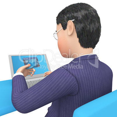 Credit Card Indicates World Wide Web And Bought 3d Rendering
