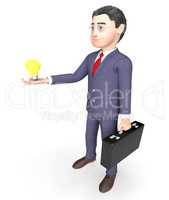 Character Lightbulb Indicates Business Person And Idea 3d Render