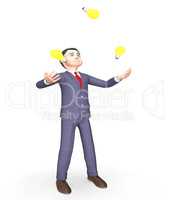 Idea Lightbulbs Indicates Business Person And Ability 3d Renderi