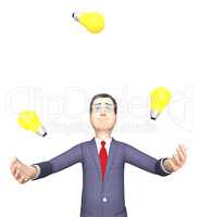 Lightbulbs Character Represents Power Source And Agility 3d Rend
