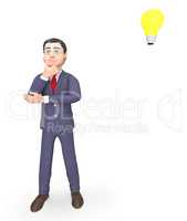 Character Thinking Indicates Power Source And Business 3d Render