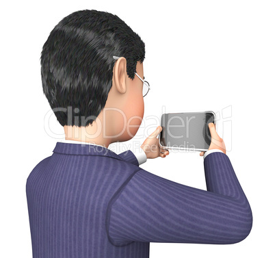 Smartphone Character Represents Business Person And Businessman