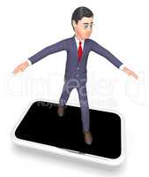 Character Online Represents World Wide Web And Business 3d Rende
