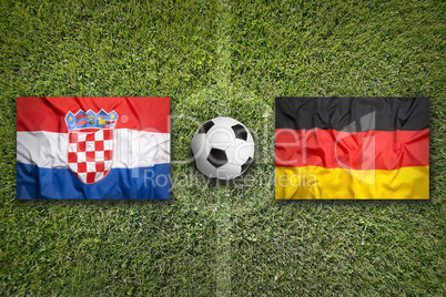 Croatia vs. Germany flags on soccer field