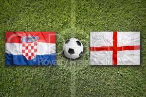 Croatia vs. England flags on soccer field