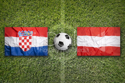 Croatia vs. Austria flags on soccer field
