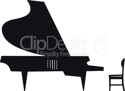 Silhouette of a grand piano