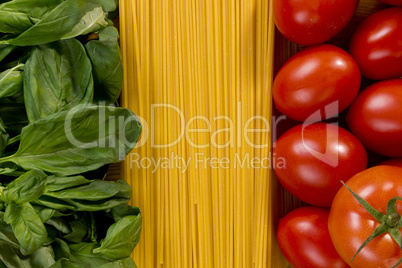 Italian flag with food ingridients