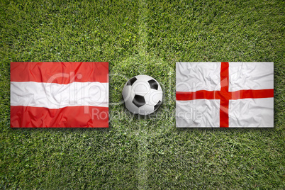 Austria vs. England flags on soccer field