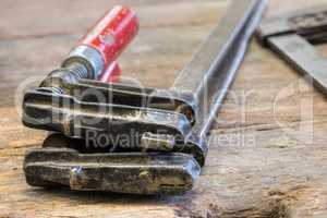 Detail of the clamping tools - carpentry tools