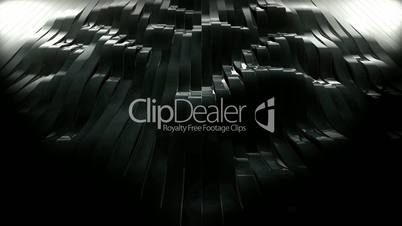 Black waving 3d rendered stripes