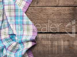 Table cloth on a wooden table