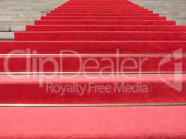 Red carpet on stairway