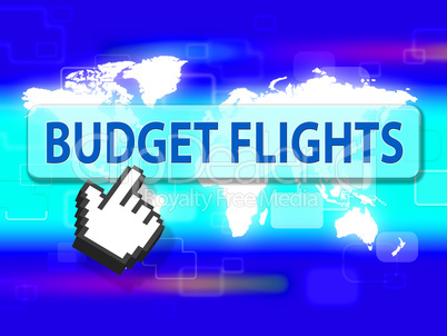 Budget Flights Shows Special Offer And Airplane