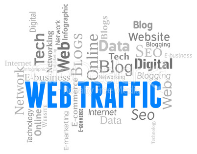 Web Traffic Represents Wordclouds Customers And Websites