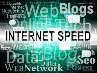 Internet Speed Represents Velocity Upload And Websites