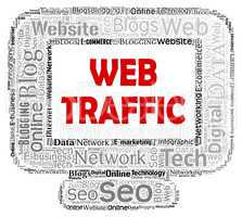 Web Traffic Represents Www Computer And Customer