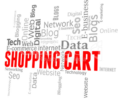 Shopping Cart Represents Wordcloud Web And Ecommerce