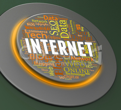 Internet Button Represents Web Site And Control