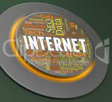 Internet Button Represents Web Site And Control