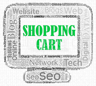 Shopping Cart Represents Buying Order And Computing