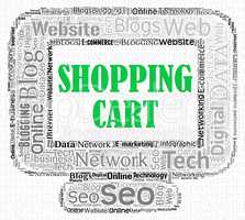 Shopping Cart Represents Buying Order And Computing