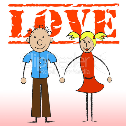Love Couple Indicates Devotion Romance And Passion