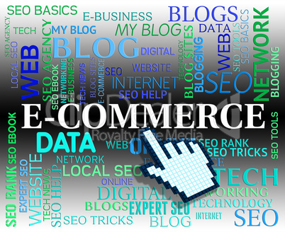 Ecommerce Word Means Web Site And Commercial