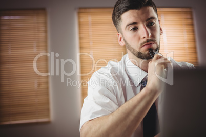 Thoughtful man in office