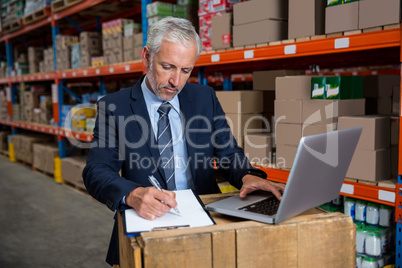 Business man concentrating during his work