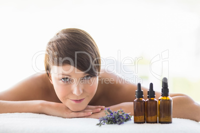 Portrait of woman relaxing at spa