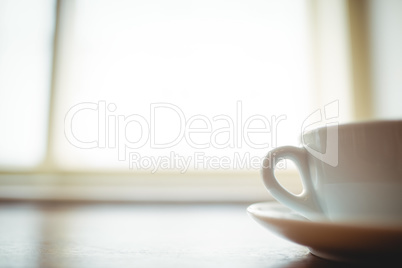 Close-up of coffee served on table