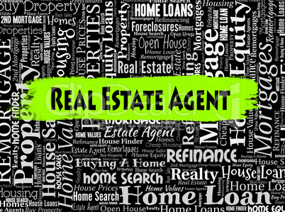 Real Estate Agent Represents Property Market And Buildings
