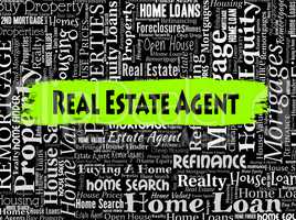 Real Estate Agent Represents Property Market And Buildings