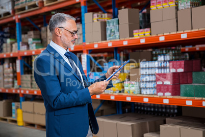 Business man is concentrating during his work