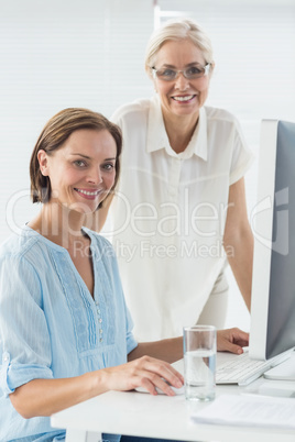 Portrait of smiling patient and doctor